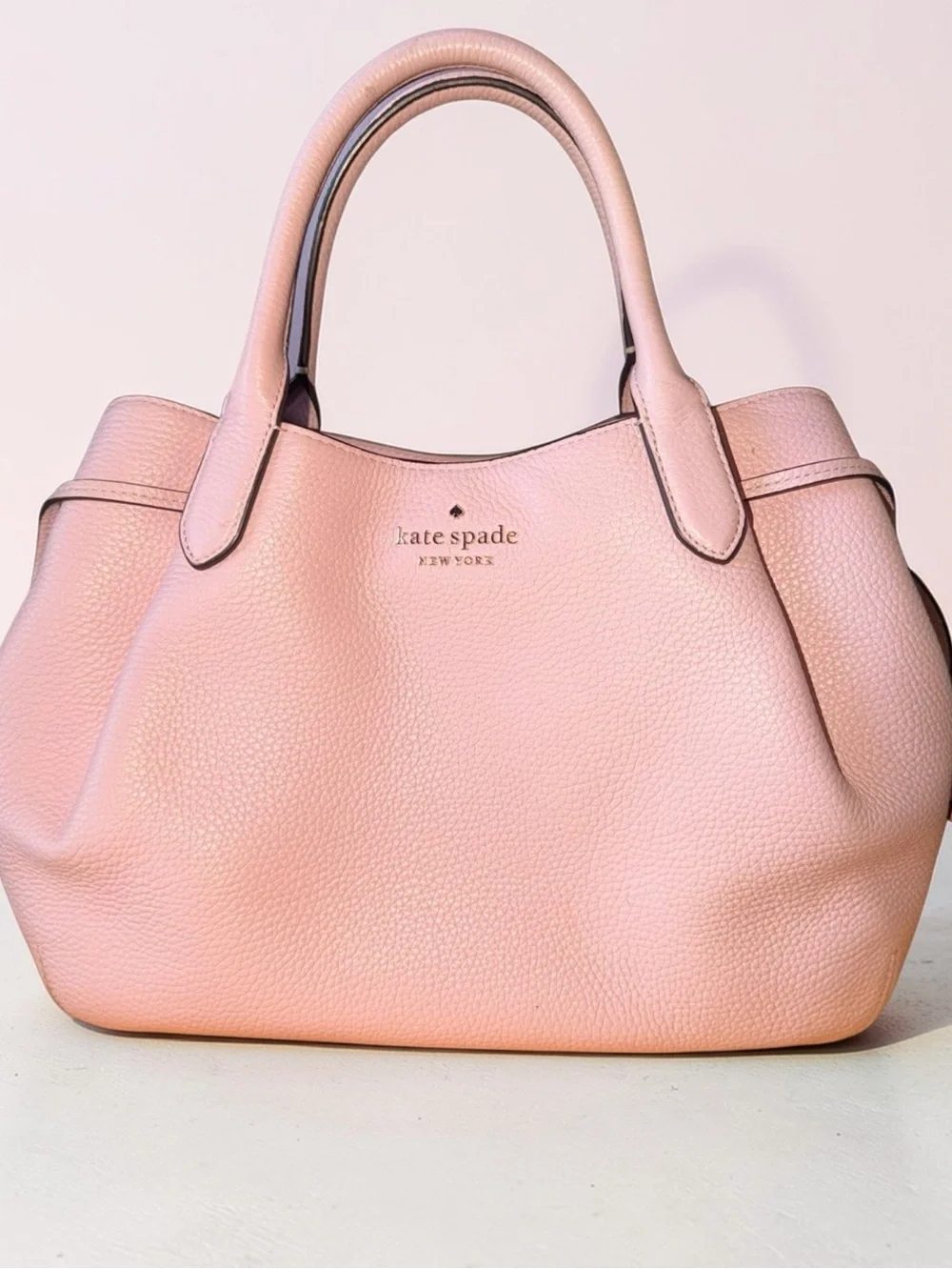Kate spade Lrg dumpling pink pebble leather satchel purse